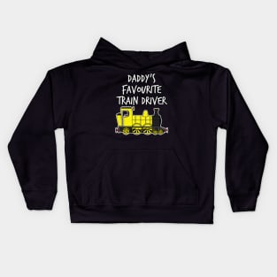 Daddy's Favourite Train Driver Kids Steam Engine (Yellow) Kids Hoodie